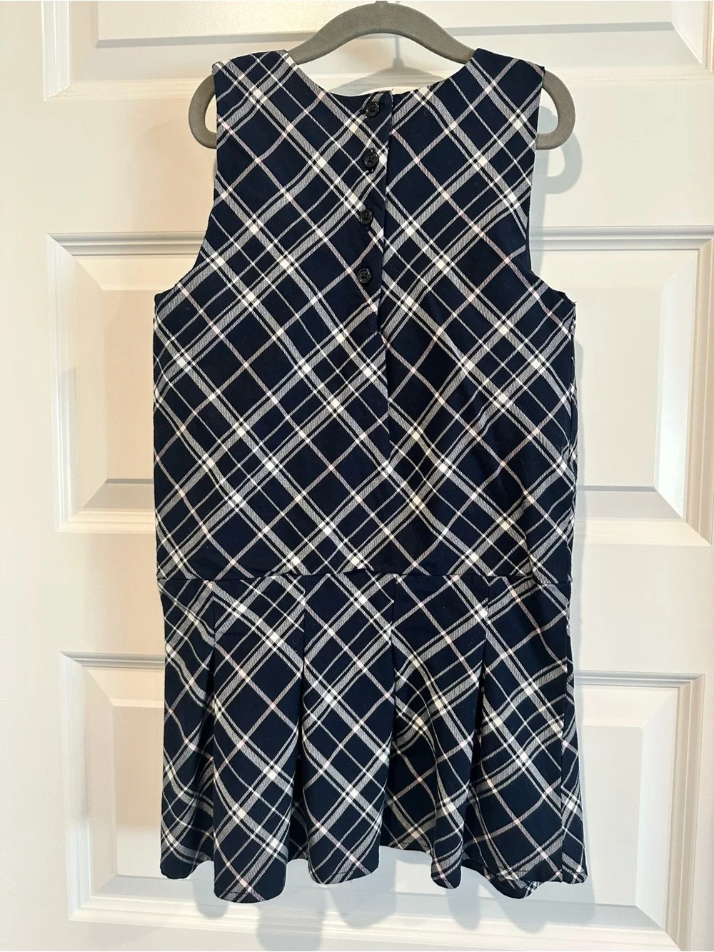 Gymboree Tidal Plaid Sleeveless Twill Pleated Jumper Dress | Girls Size 7 | EUC